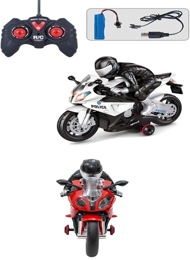 Bhavenu 1:20 Scale Rechargeable Remote Control Simulation Modeling Rc Bike Toys for Boys with Light & Sound Function, 360 Degree Rotation Multicolor, 3+ Years (Pack of 1) - Image 4